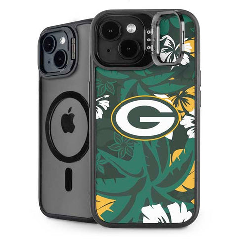 NFL Green Bay Packers Tropical Print iPhone 15 Kickstand Case